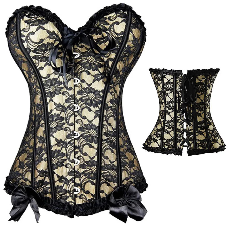 X Sexy Women Steampunk Boned Lace Up Corset