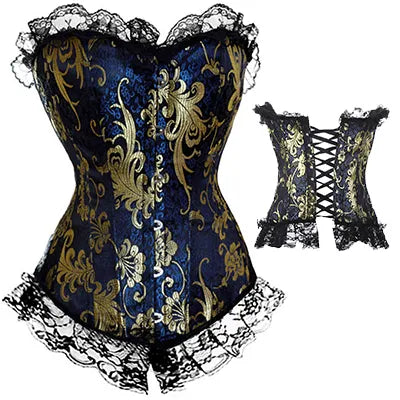 X Sexy Women Steampunk Boned Lace Up Corset