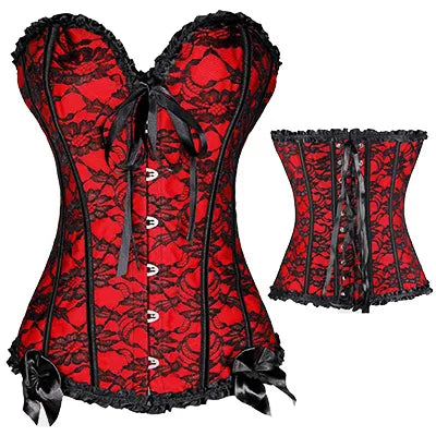 X Sexy Women Steampunk Boned Lace Up Corset