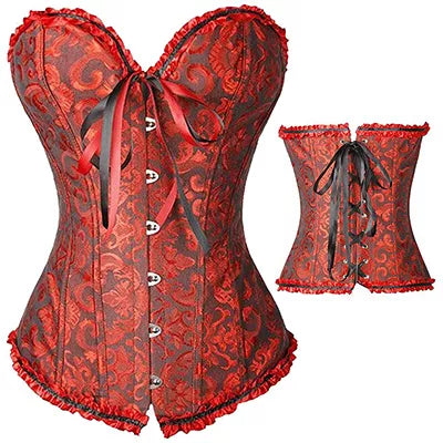 X Sexy Women Steampunk Boned Lace Up Corset