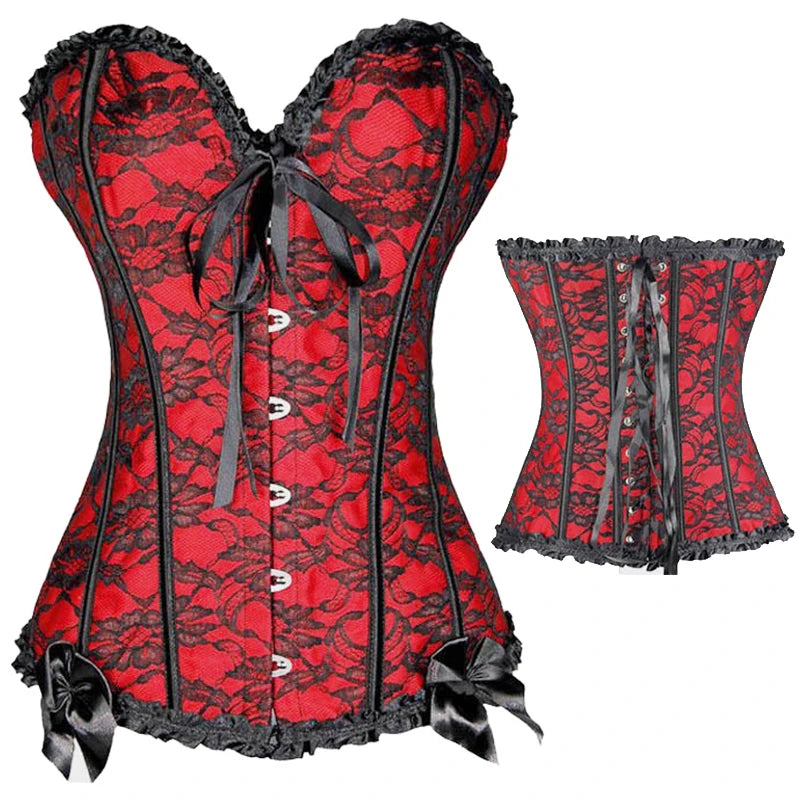 X Sexy Women Steampunk Boned Lace Up Corset
