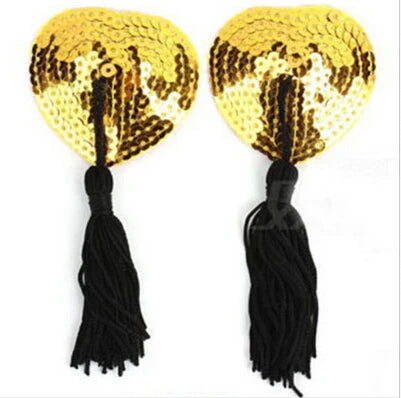 1 Pair Sexy Sequin Tassel Pasties Stickers