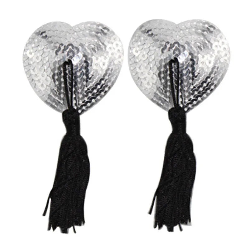 1 Pair Sexy Sequin Tassel Pasties Stickers